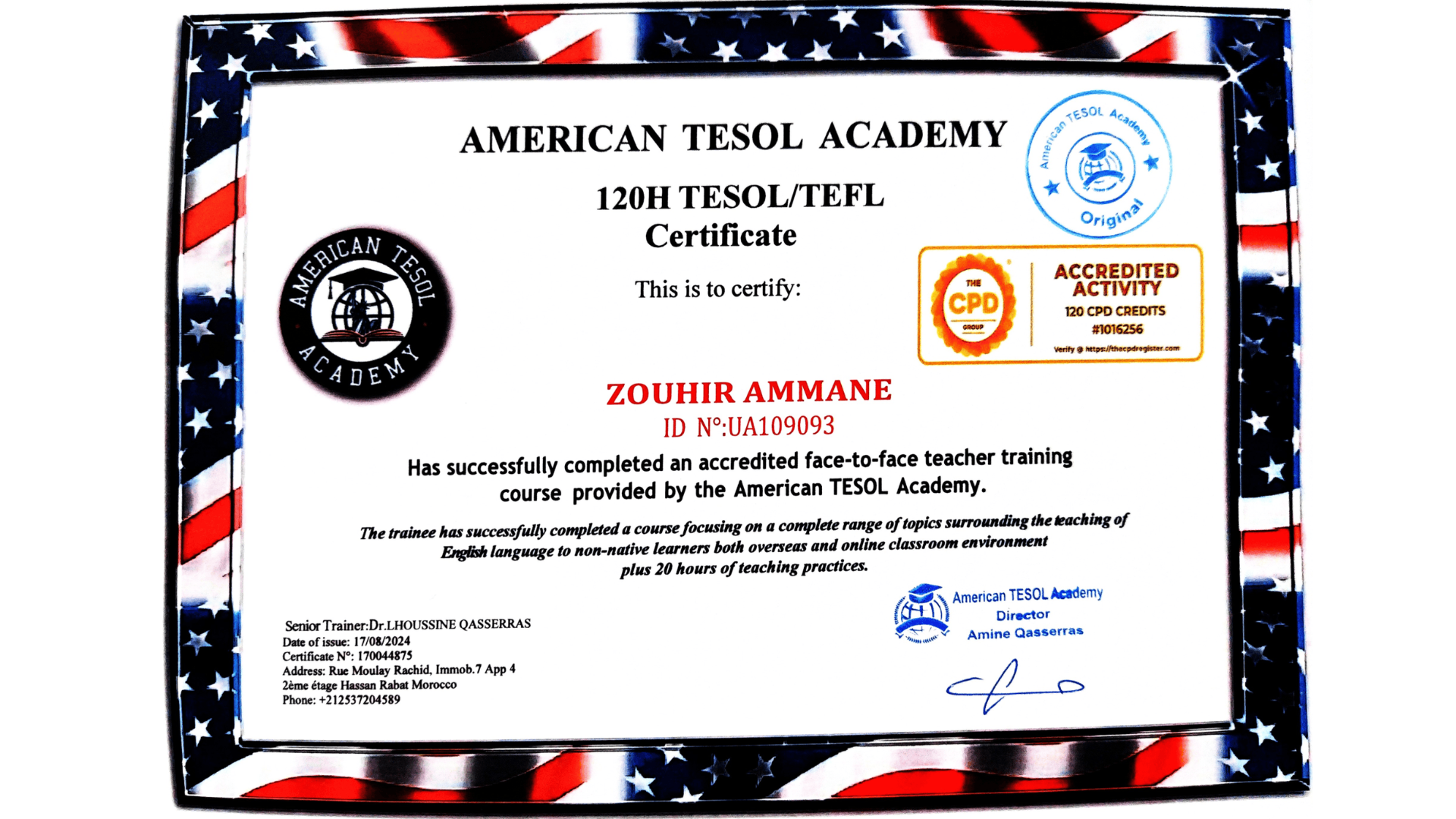 American TESOL Academy 120H TESOL TEFL Certificate
